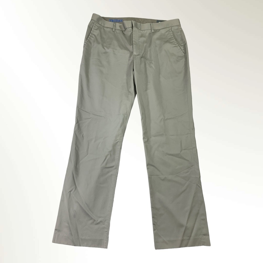 Bonobos Pants Mens 34x30 Gray Friday Straight Flat Front 100% Cotton Chino